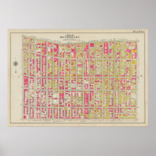 kaart van Brooklyn George Washington Bromley Poster