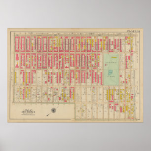 kaart van Brooklyn George Washington Bromley Poster