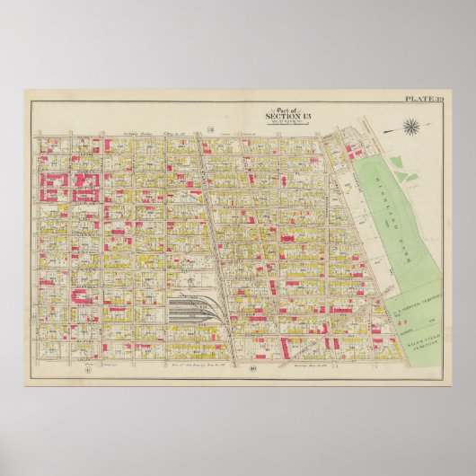  kaart van Brooklyn | George Washington Bromley Poster (Voorkant)