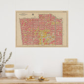 kaart van Brooklyn | George Washington Bromley Poster (Keuken)