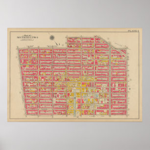kaart van Brooklyn George Washington Bromley Poster