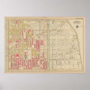 kaart van Brooklyn George Washington Bromley Poster