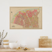 kaart van Brooklyn | George Washington Bromley Poster (Keuken)
