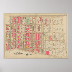 kaart van Brooklyn George Washington Bromley Poster