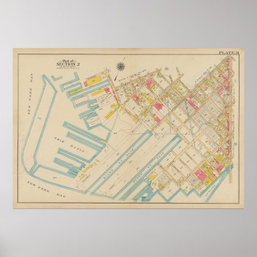  kaart van Brooklyn | George Washington Bromley Poster (Voorkant)