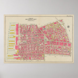  kaart van Brooklyn   George Washington Bromley Poster