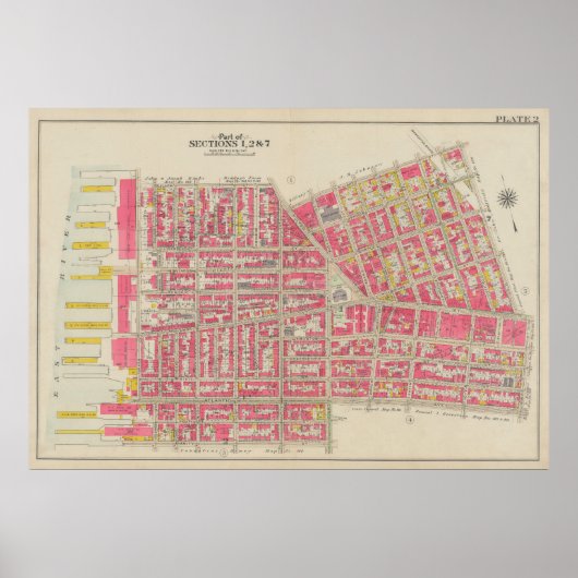 kaart van Brooklyn | George Washington Bromley Poster (Voorkant)