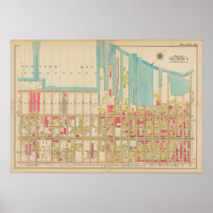 kaart van Brooklyn George Washington Bromley Poster
