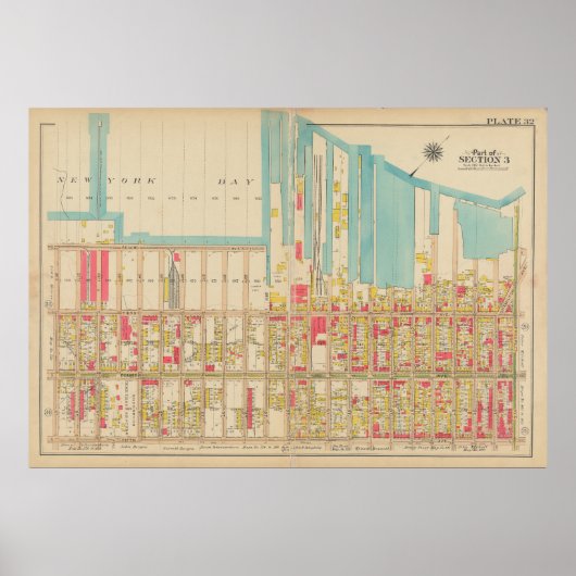  kaart van Brooklyn | George Washington Bromley Poster (Voorkant)
