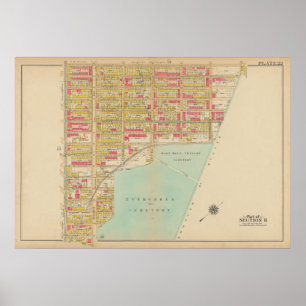 kaart van Brooklyn George Washington Bromley Poster