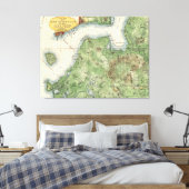 kaart van Brooklyn New York (1867) Canvas Afdruk (Insitu (Slaapkamer))