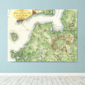 kaart van Brooklyn New York (1867) Canvas Afdruk (Insitu (Houten vloer))