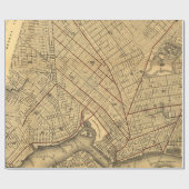 kaart van Brooklyn New York (1874) Cadeaupapier (Vlak)