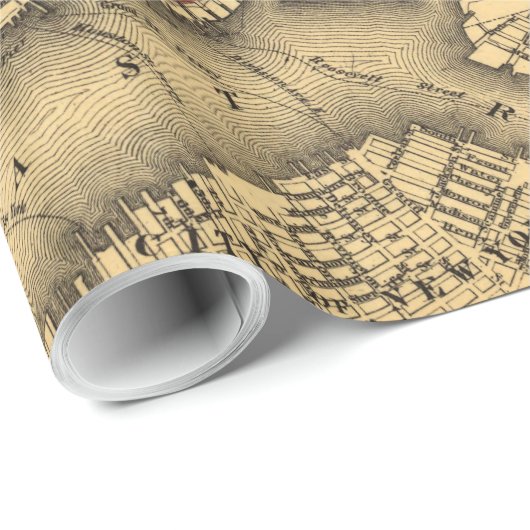  kaart van Brooklyn New York (1874) Cadeaupapier (Rol Hoek)