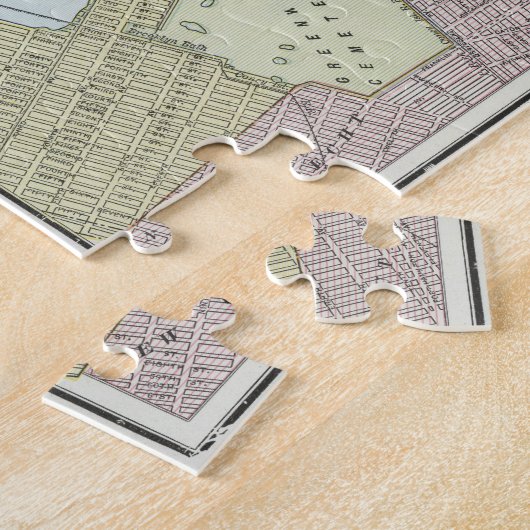  kaart van Brooklyn NY (1889) Legpuzzel (Zijkant)