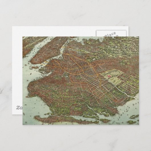 kaart van Brooklyn NY (1908) (Voorkant / Achterkant)