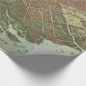 kaart van Brooklyn NY (1908) Cadeaupapier (Hoek)