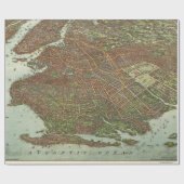 kaart van Brooklyn NY (1908) Cadeaupapier (Vlak)