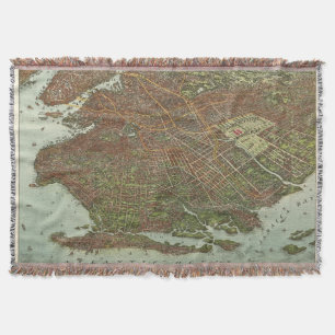 kaart van Brooklyn NY (1908) Deken