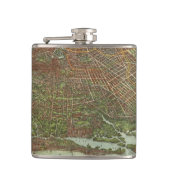  kaart van Brooklyn NY (1908) Heupfles (Voorkant)