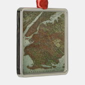 kaart van Brooklyn NY (1908) Metalen Ornament (Rechts)