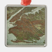kaart van Brooklyn NY (1908) Metalen Ornament (Voorkant)