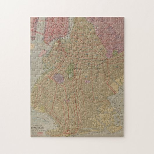  kaart van Brooklyn NY (1911) Legpuzzel (Verticaal)