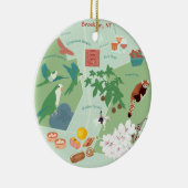 Kaart van Brooklyn  tweezijdig Keramisch Ornament (Rechts)