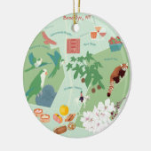 Kaart van Brooklyn  tweezijdig Keramisch Ornament (Links)