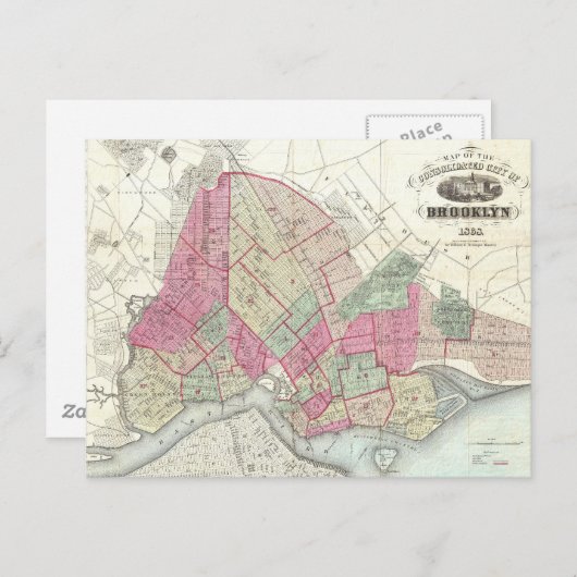  kaart van brookyln (1868) (Voorkant / Achterkant)