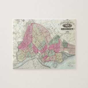 kaart van brookyln (1868) legpuzzel