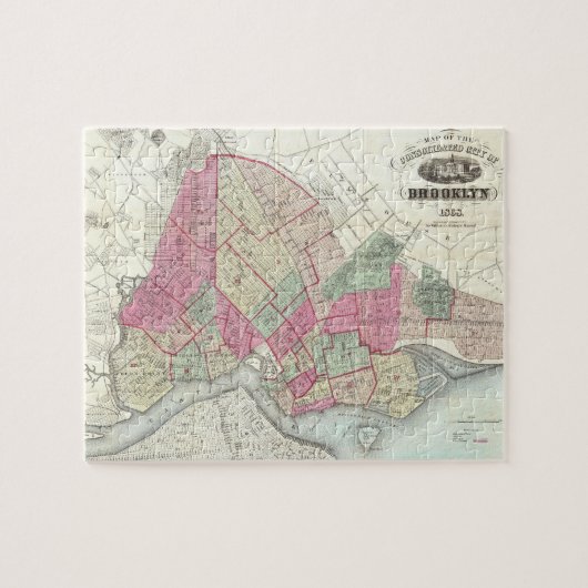 kaart van brookyln (1868) legpuzzel (Horizontaal)