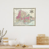  kaart van brookyln (1868) poster (Keuken)