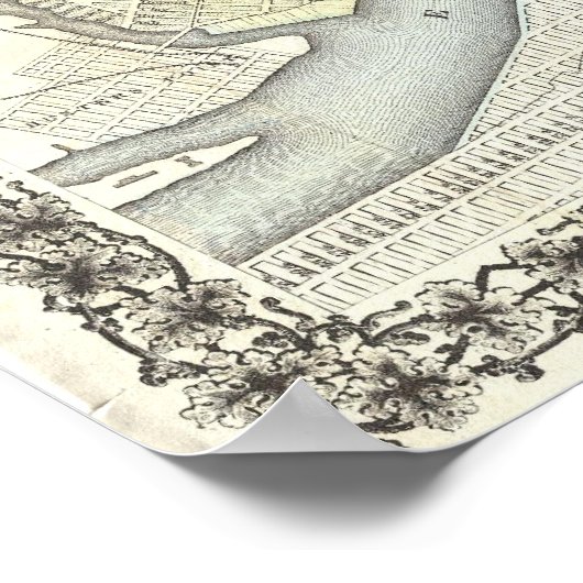  kaart van brookyln (1868) poster (Hoek)