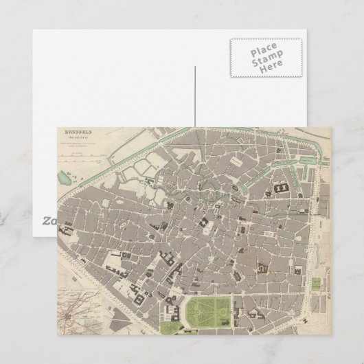  kaart van Brussel (1837) (Voorkant / Achterkant)