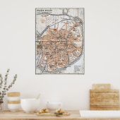 kaart van Brussel (1905) Poster (Keuken)