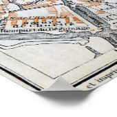 kaart van Brussel (1905) Poster (Hoek)