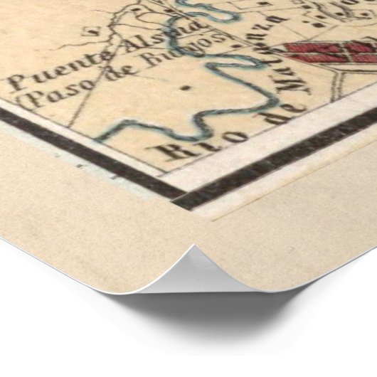  kaart van Buenos Aires Argentina (1904) Poster (Hoek)