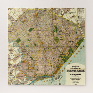 kaart van Buenos Aires Argentina (1921) Legpuzzel