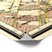 kaart van Buenos Aires Argentina (1921) Poster (Hoek)