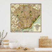 kaart van Buenos Aires Argentina (1921) Poster (Keuken)