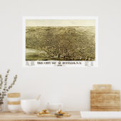 Kaart van Buffalo, NY vanaf 1880 Poster (Keuken)