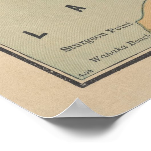  kaart van buffels (1893) poster (Hoek)