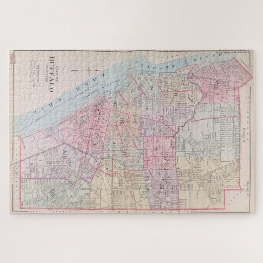  kaart van buffels (1915) legpuzzel (Horizontaal)