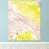  kaart van Burbank California (1953) Canvas Afdruk (Insitu (Houten vloer))