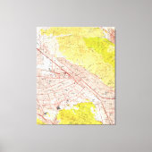  kaart van Burbank California (1953) Canvas Afdruk (Voorkant)