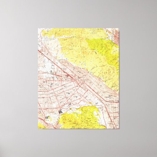  kaart van Burbank California (1953) Canvas Afdruk (Voorkant)