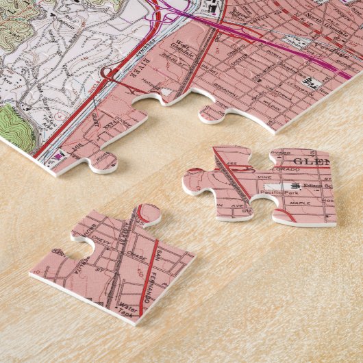  kaart van Burbank California (1966) Legpuzzel (Zijkant)