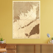  kaart van Buzzards Bay (1776) Canvas Afdruk (Insitu (Woonkamer))