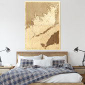  kaart van Buzzards Bay (1776) Canvas Afdruk (Insitu (Slaapkamer))